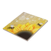 ヒマワリの蜜蜂の蜜蜂の巣の黄色の黒ブラウン タイル (側面)