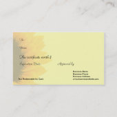 ヒマワリの蝋燭のくつろぎ|のスパのマッサージのセラピー 割引カード (裏面)