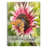 ヒマワリの蝶の名前をカスタムする ノートブック (正面)