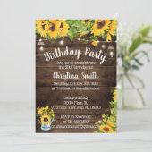 ヒマワリの誕生日のパーティの招待状-国 招待状 (スタンド正面)