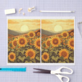 ヒマワリの谷のかわいらしイラスト 薄葉紙 (クラフト)