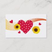 ヒマワリの赤いハートの名刺 名刺 (裏面)