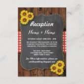 ヒマワリの赤く素朴な結婚披露宴カード エンクロージャーカード (正面)