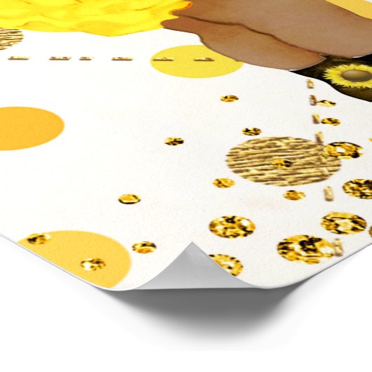 ヒマワリの赤ちゃんシャワー歓迎サイン ポスター (角)