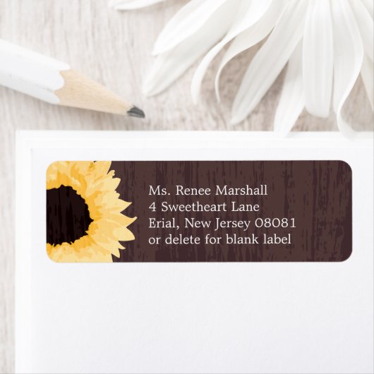 ヒマワリの輝き |差出人住所 ラベル (インサイチュ)