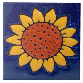 ヒマワリの陶磁器の写真のタイル タイル