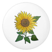 ヒマワリの陶磁器の引きかノブ セラミックノブ (正面)