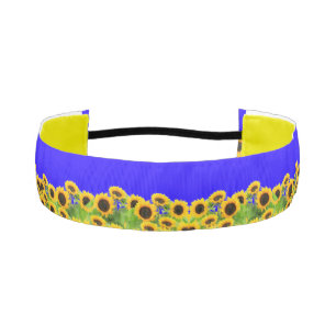 ヒマワリの陸上ヘッドバンドウクライナ国旗の色 アスレチックヘッドバンド