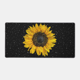 ヒマワリの雨粒 デスクマット