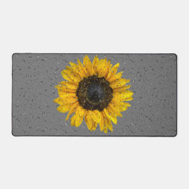 ヒマワリの雨粒 デスクマット