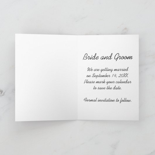 ヒマワリの黄色い結婚式が日付を救う 案内状 (内部)