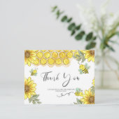 ヒマワリの黄色い蜂のサンキューカード サンキューカード (スタンド正面)