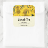 ヒマワリの黄色のフィールド写真ありがとう スクエアシール (バッグ)