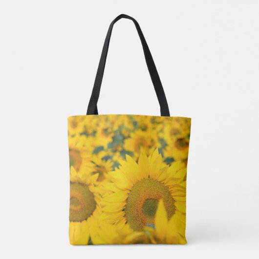 ヒマワリの黄色のフィールド写真 トートバッグ (裏面)