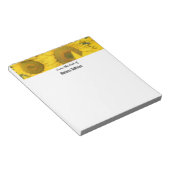 ヒマワリの黄色のフィールド写真 ノートパッド (アングル)