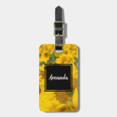 ヒマワリの黄色のフィールド写真 ラゲッジタグ (正面縦)