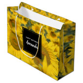 ヒマワリの黄色のフィールド写真 ラージペーパーバッグ (正面アングル)