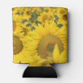 ヒマワリの黄色のフィールド写真 缶クーラー (裏面)