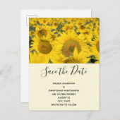 ヒマワリの黄色結婚い野 インビテーションポストカード (正面/裏面)