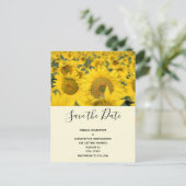ヒマワリの黄色結婚い野 インビテーションポストカード (スタンド正面)