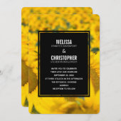 ヒマワリの黄色結婚い野 招待状 (正面/裏面)