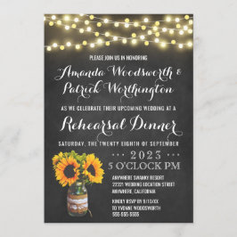 ヒマワリの黒板のリハーサルの夕食の招待状 招待状