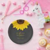 ヒマワリの黒板の素朴結婚フローラ ペーパープレート (パーティー)