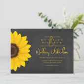 ヒマワリの黒板田舎結婚式 招待状 (スタンド正面)