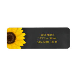 ヒマワリの黒板素朴なフローラ ラベル