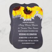 ヒマワリの黒板結婚式招待状sunflwr2 招待状 (正面/裏面)