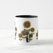 ヒマワリの黒猫 マグカップ (中央)