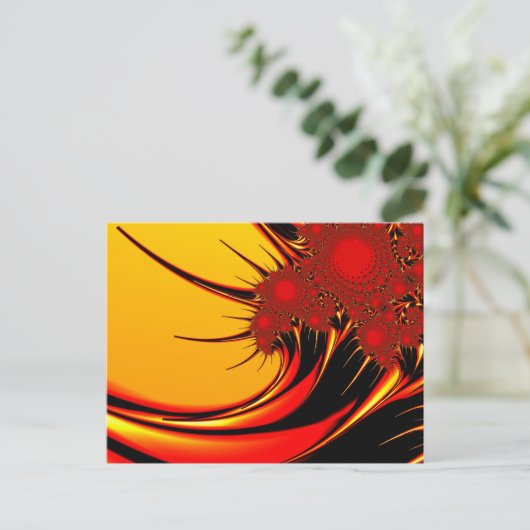 ヒマワリのBrago-Mitchellの素晴らしいフラクタルの芸術 ポストカード (スタンド正面)