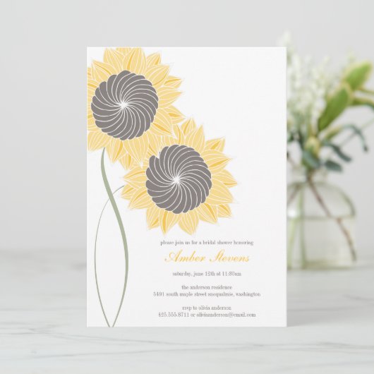 ヒマワリはまたはパーティの招待状沢山与えます 招待状 (スタンド正面)