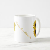 ヒマワリはマグの明るく黄色いヒマワリのコップをすくいます コーヒーマグカップ (正面右)