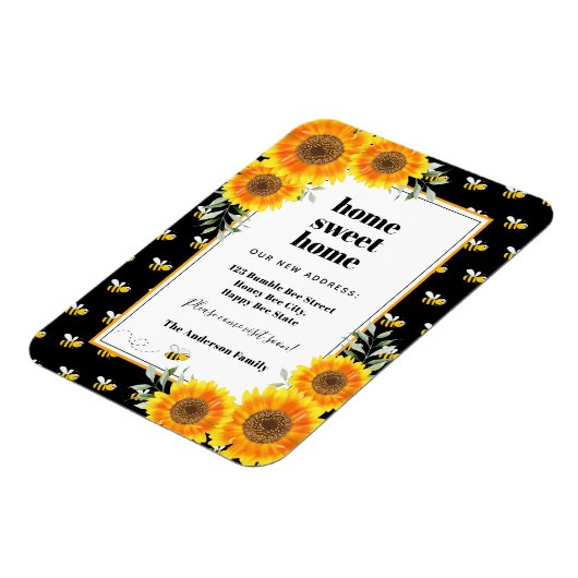 ヒマワリはミツバチが新居を動かす マグネット (左側)