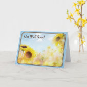 ヒマワリは健康な願いを得ます カード (黄色い花)