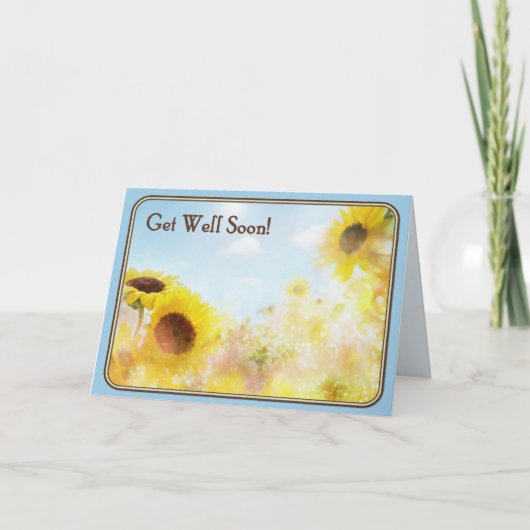 ヒマワリは健康な願いを得ます カード (正面)