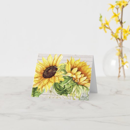 ヒマワリは感謝していしていますか、またはノートを消します カード (黄色い花)