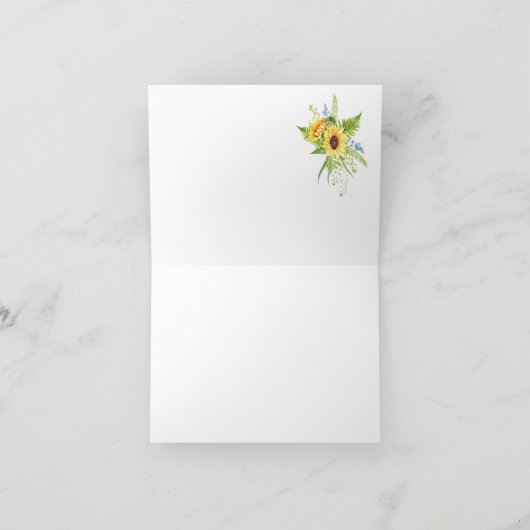 ヒマワリは感謝していしていますか、またはノートを消します カード (内部)