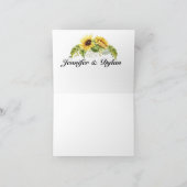 ヒマワリは感謝していしていますか、またはノートを消します サンキューカード (内部)