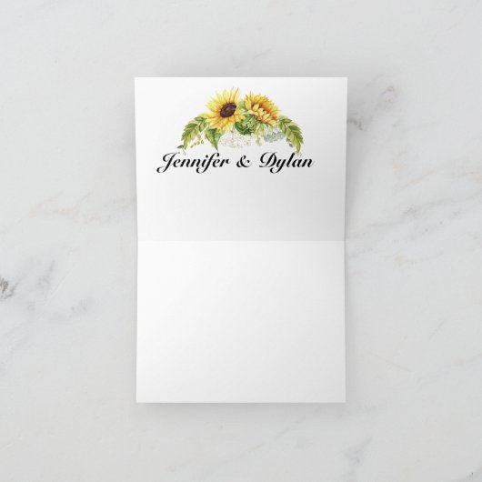 ヒマワリは感謝していしていますか、またはノートを消します サンキューカード (内部)