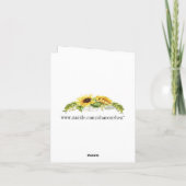 ヒマワリは感謝していしていますか、またはノートを消します サンキューカード (裏面)