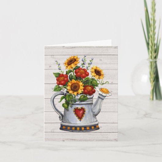 ヒマワリは感謝していしていますか、またはノートを消します サンキューカード (正面)