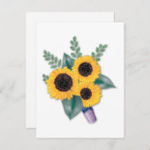 ヒマワリは日付のカードを結婚保存する 案内ポストカード (正面/裏面)