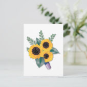 ヒマワリは日付のカードを結婚保存する 案内ポストカード (スタンド正面)