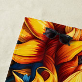 ヒマワリは赤と青 ビーチタオル (インサイチュ)