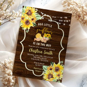 ヒマワリは金髪の女の子の赤ちゃんシャワーの途中にある 招待状