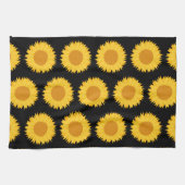 ヒマワリは黒で模造します キッチンタオル (横)