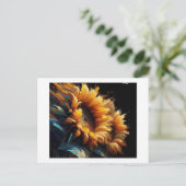 ヒマワリは黒に対して ポストカード (スタンド正面)