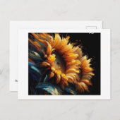 ヒマワリは黒に対して ポストカード (正面/裏面)